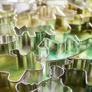 Metal cookie cutters in assorted shapes