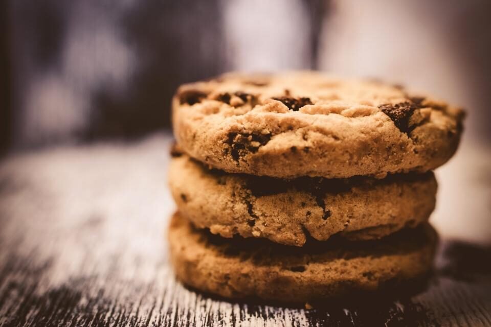 Stack of chocolate chip cookies