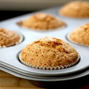 Muffins baked in a non-stick muffin tray