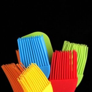 Colourful silicone pastry brushes and spatulas